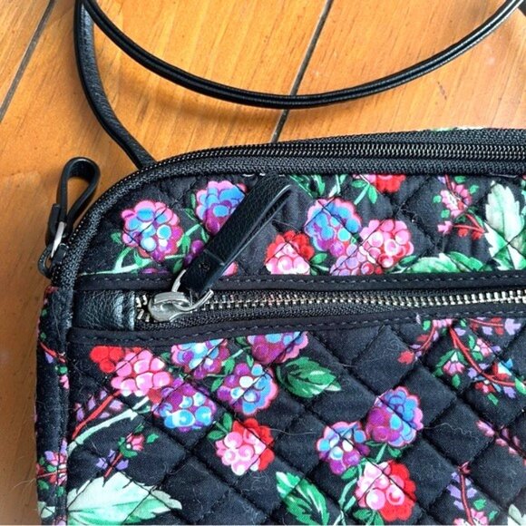 Vera Bradley Winterberry Black Floral Small Crossbody Bag - Picture 3 of 8